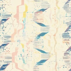 Obraz premium Stylized genome maps with abstract lines create a vibrant pattern representing genetic information