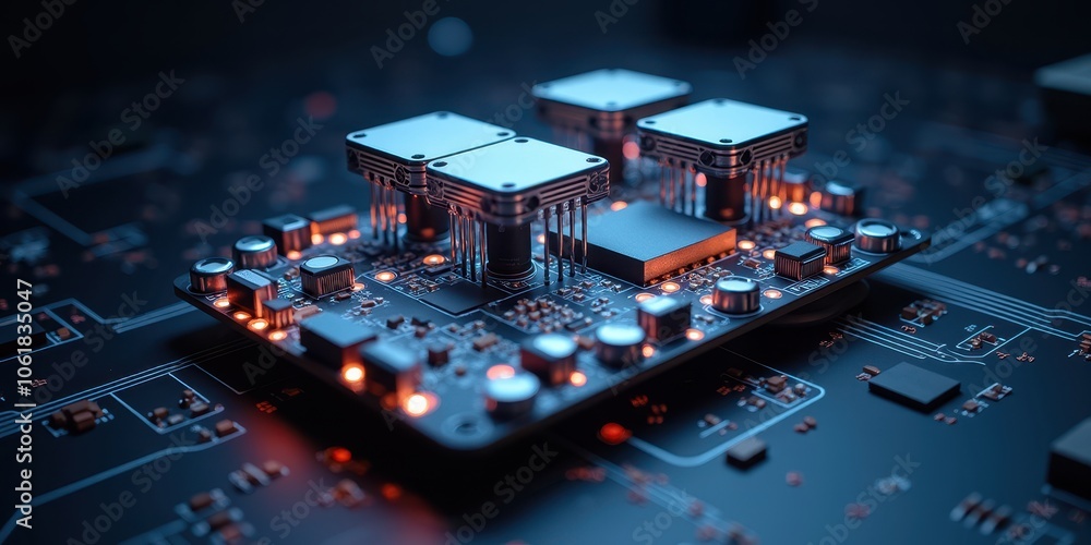 Poster levitating circuit board with illuminated components