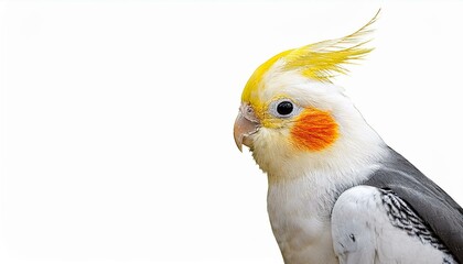 Obraz premium Cockatiel side view full body isolate on transparency background PNG