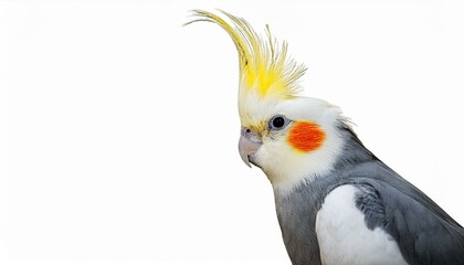Obraz premium Cockatiel side view full body isolate on transparency background PNG