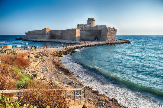 View of the Aragonese Castle, Isola di Capo Rizzuto, Italy