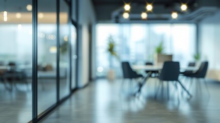 Blurred interior of an office room