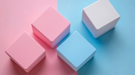 Fototapeta premium Colorful Cubes Minimalist Product Display Mockup