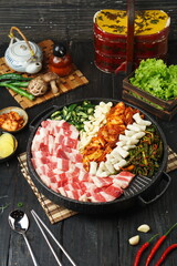 grilled sausages with vegetables