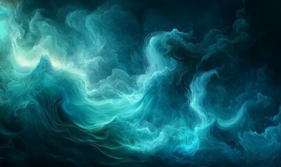 Abstract swirling patterns in shades of blue and teal, evoking a sense of fluidity and motion.