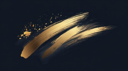 Metallic gold brush strokes on a dark background, adding a touch of elegance and warmth