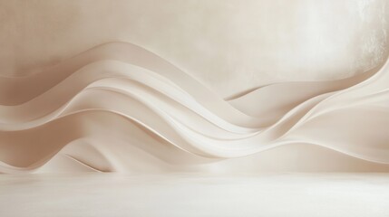 Minimalist waves in neutral tones, creating a subtle yet stylish background for wall decor