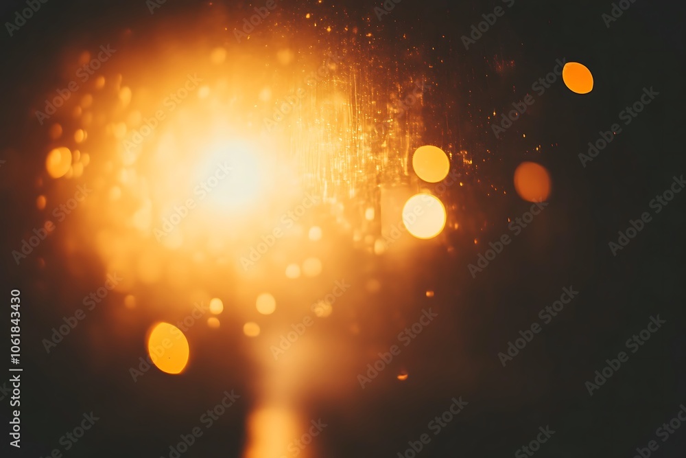 Aufkleber Abstract background with bokeh lights and a dark background.