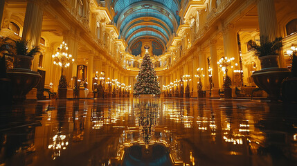 Obraz premium christmas, xmas, box,tree, present,fireplace, anniversary