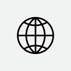 Obraz premium Globe icon line vector isolated editable stroke