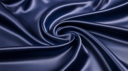 Obraz premium Luxurious deep blue satin fabric a visual exploration of texture and shine for fashion and design applications