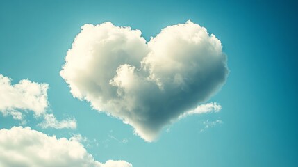 Heart-Shaped Cloud in Sky Among Subtle Clouds - Natural Romance and Whimsical Beauty in the Atmosphere
