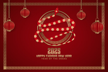 Chinese New Year 2025, Year of The Snake Background.