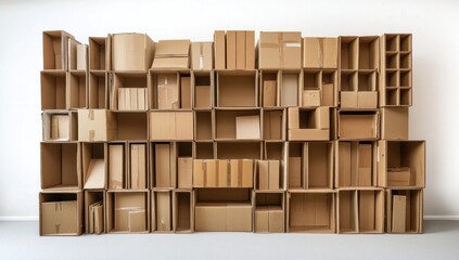 Wall of Cardboard Boxes