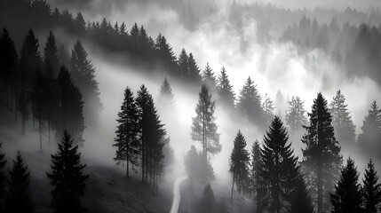 Obraz premium Misty Dawn in the Black Forest (Germany)