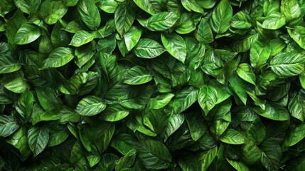 Lush Green Leaves Texture Background   Natural Foliage Pattern