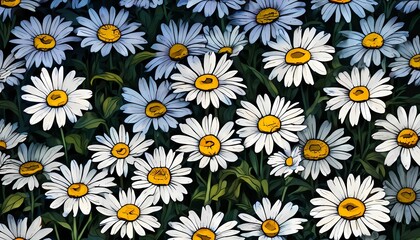 stained glass window from colored glass Bouquet of daisies, stylized as a mosaic