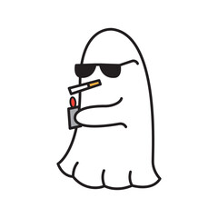 cool smoking ghost wearing sunglasses