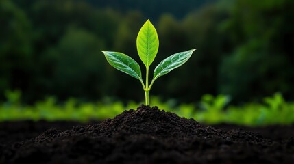 Fototapeta premium Young Sprout Emerging from Soil