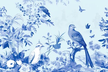 Dove wallpaper pattern plant.
