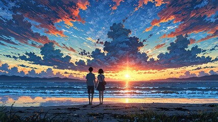 Fototapeta premium 4K Anime Background Wallpaper