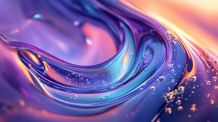 Abstract fluid wave design with vibrant purple and blue shades, creating a mesmerizing visual effect.