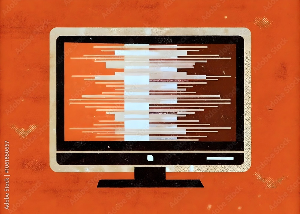 Poster digital computer screen glitch effect abstract art modern design