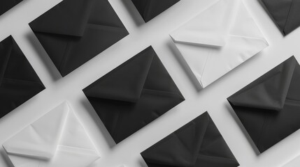 Sophisticated Monochrome Envelopes with Light Background