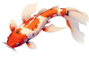 Fototapeta premium Koi fish koi animal white background.