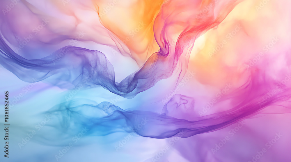 Poster colorful abstract wave patterns with smooth gradients blending in vibrant hues.