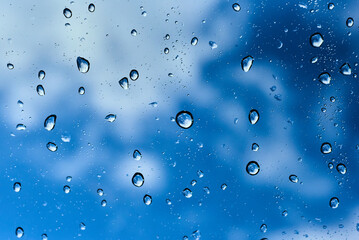 青空と水滴。自然の背景素材