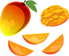 Mango Illustration, Tropical Fruit Graphic