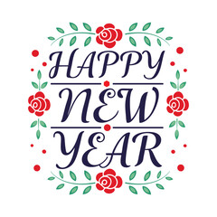 Happy New Year T-Shirt Design Vector Illustration - Clipart and Cotton Line Art