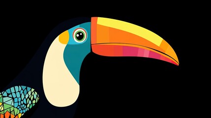 Naklejka premium A toucan with a colorful beak