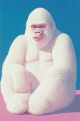 White gorilla portrait