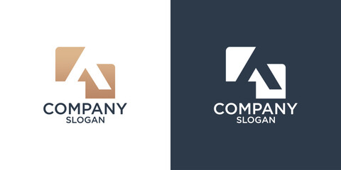 collection of letter A abstract monogram logo designs vector