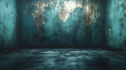 Dark and Grungy Room 3D Illustration