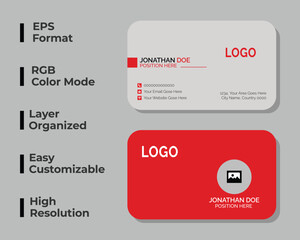 Double sided business card, round business card, modern corporate identity card, minimal name card, personal visiting card