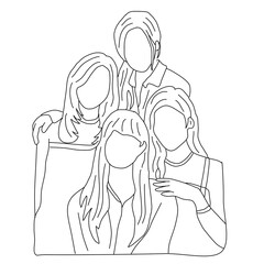 Korean girl group idol line sketch