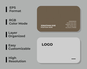 Double sided business card, round business card, modern corporate identity card, minimal name card, personal visiting card