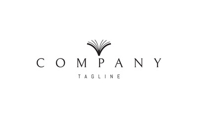 Vector logo with an abstract image of an open book in the shape of a bird.