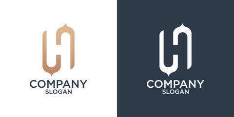 collection of letter H abstract monogram logo design vector