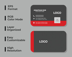 Double sided business card, round business card, modern corporate identity card, minimal name card, personal visiting card