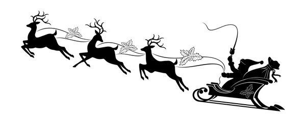 Santa Claus illustration silhouette Christmas background