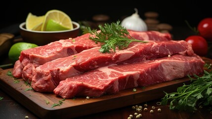Fototapeta premium raw lamb chops 