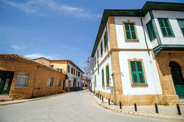 street view in the old town, nicosia (lefkose) cyprus