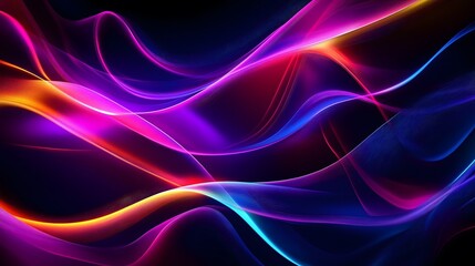 Abstract Neon Light Waves