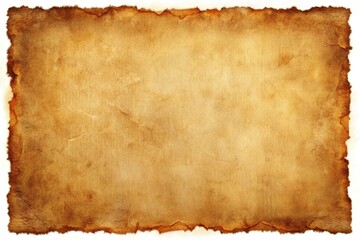 Fototapeta premium Distressed parchment texture with torn edges and frayed corners, dimensional, rough, aged paper, faded
