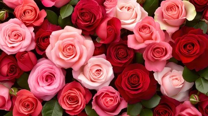 Fototapeta premium Close-up of a Bouquet of Colorful Roses