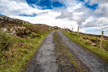The coastal single track road between Meenacross and Crohy Head south of Dungloe, County Donegal - Ireland